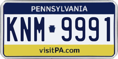 PA license plate KNM9991