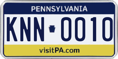 PA license plate KNN0010