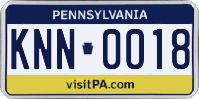PA license plate KNN0018
