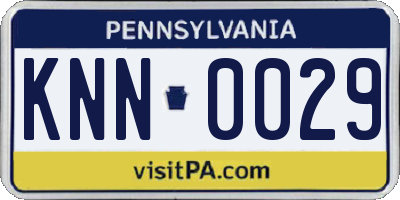 PA license plate KNN0029