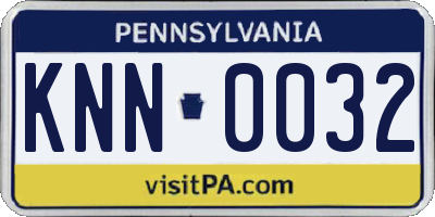 PA license plate KNN0032