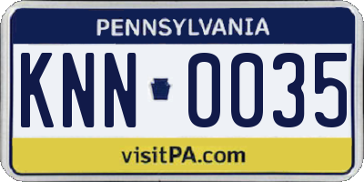 PA license plate KNN0035
