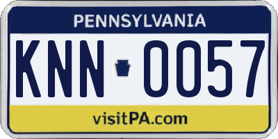 PA license plate KNN0057