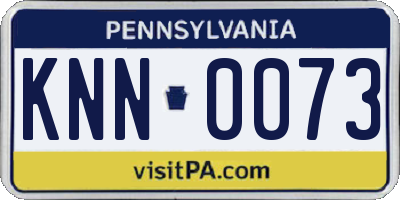 PA license plate KNN0073