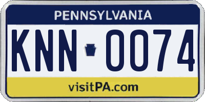 PA license plate KNN0074
