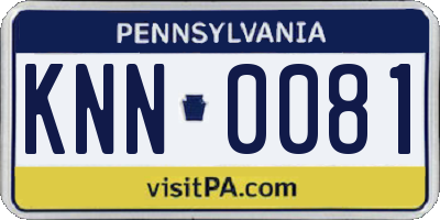 PA license plate KNN0081