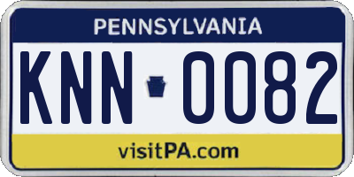 PA license plate KNN0082