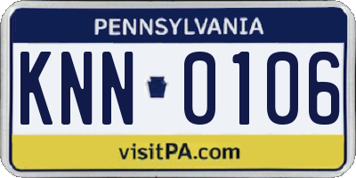 PA license plate KNN0106