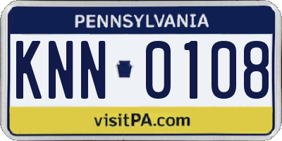 PA license plate KNN0108