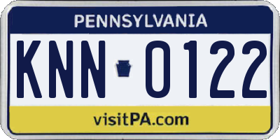 PA license plate KNN0122