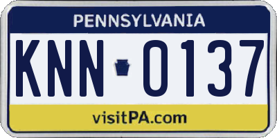 PA license plate KNN0137