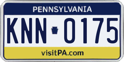 PA license plate KNN0175