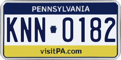 PA license plate KNN0182