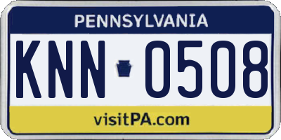 PA license plate KNN0508