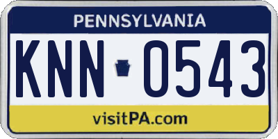 PA license plate KNN0543
