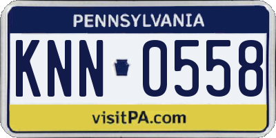 PA license plate KNN0558