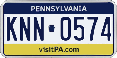 PA license plate KNN0574