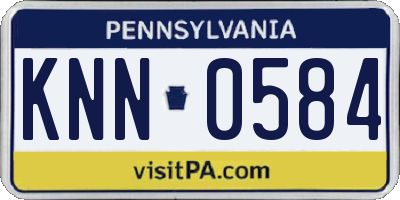 PA license plate KNN0584