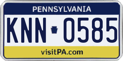 PA license plate KNN0585