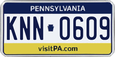PA license plate KNN0609