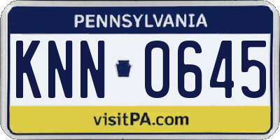PA license plate KNN0645