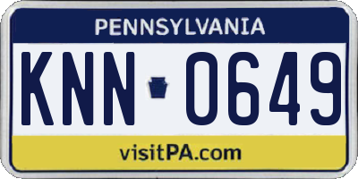 PA license plate KNN0649