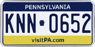PA license plate KNN0652