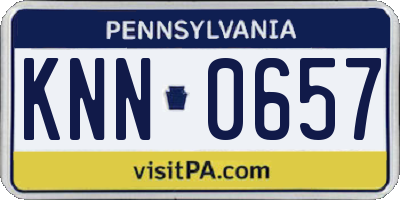 PA license plate KNN0657