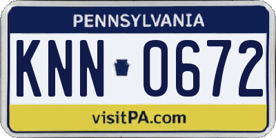 PA license plate KNN0672