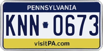 PA license plate KNN0673