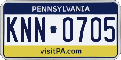 PA license plate KNN0705