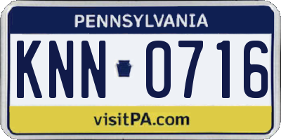 PA license plate KNN0716