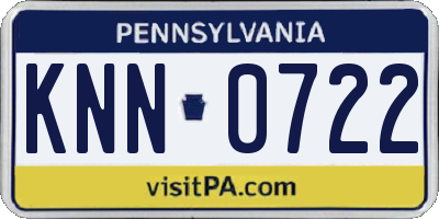 PA license plate KNN0722
