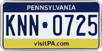 PA license plate KNN0725