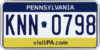 PA license plate KNN0798