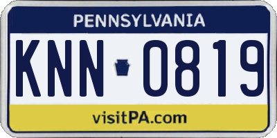PA license plate KNN0819