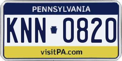 PA license plate KNN0820