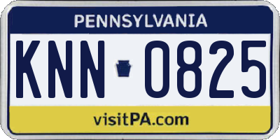 PA license plate KNN0825