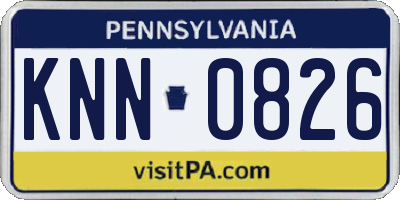 PA license plate KNN0826
