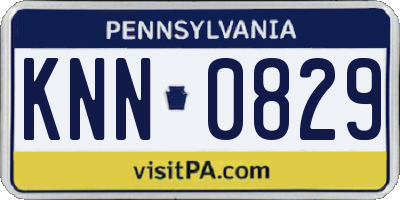 PA license plate KNN0829