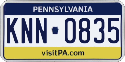 PA license plate KNN0835