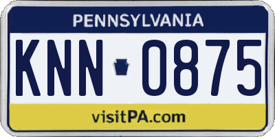 PA license plate KNN0875