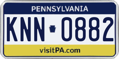 PA license plate KNN0882