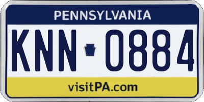 PA license plate KNN0884