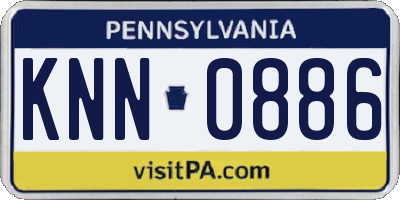 PA license plate KNN0886