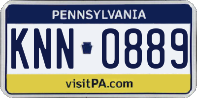 PA license plate KNN0889