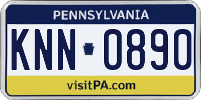 PA license plate KNN0890