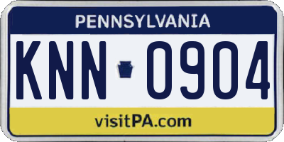 PA license plate KNN0904