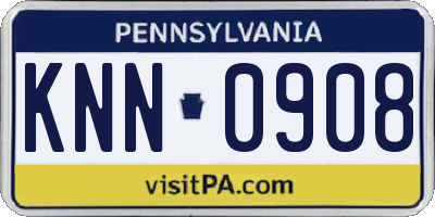 PA license plate KNN0908