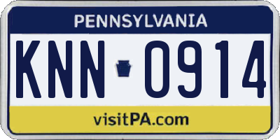 PA license plate KNN0914